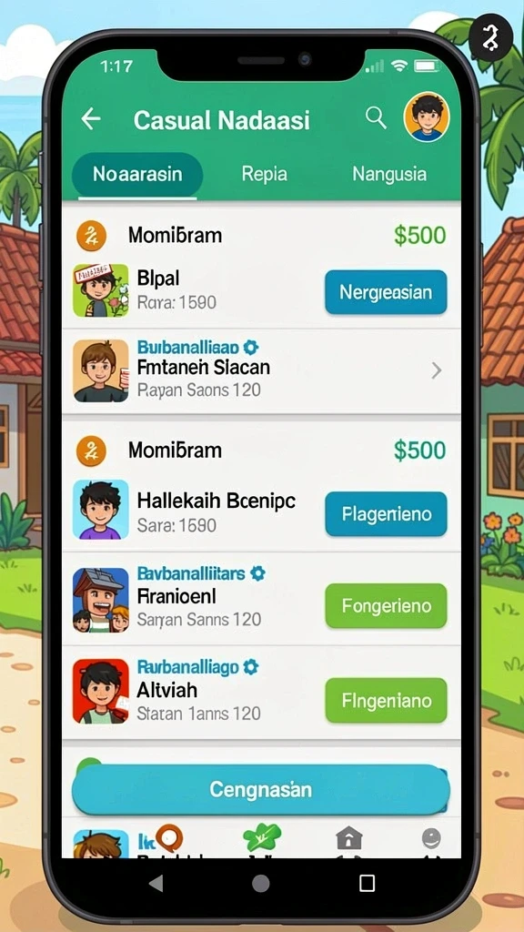 Tampilan grafik yang menarik dan penuh warna.