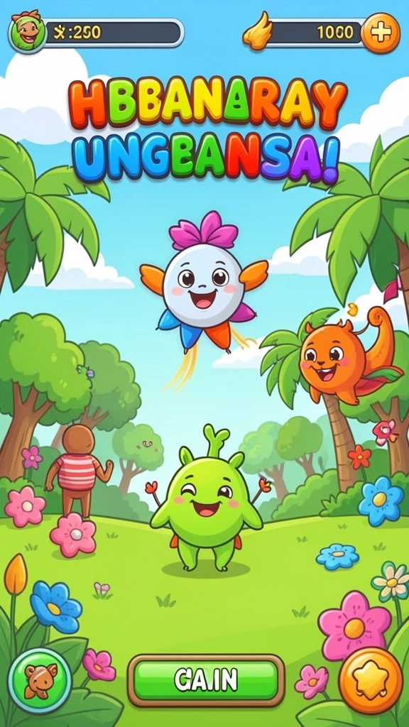 Pemandangan level yang menawan dengan efek visual menarik.