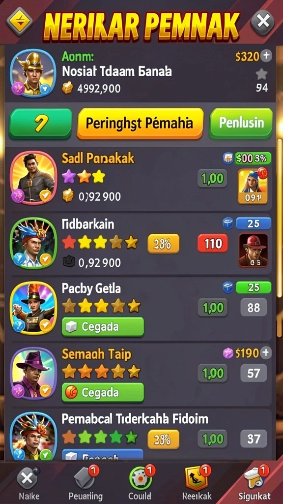 Beragam karakter dan senjata untuk dipilih.