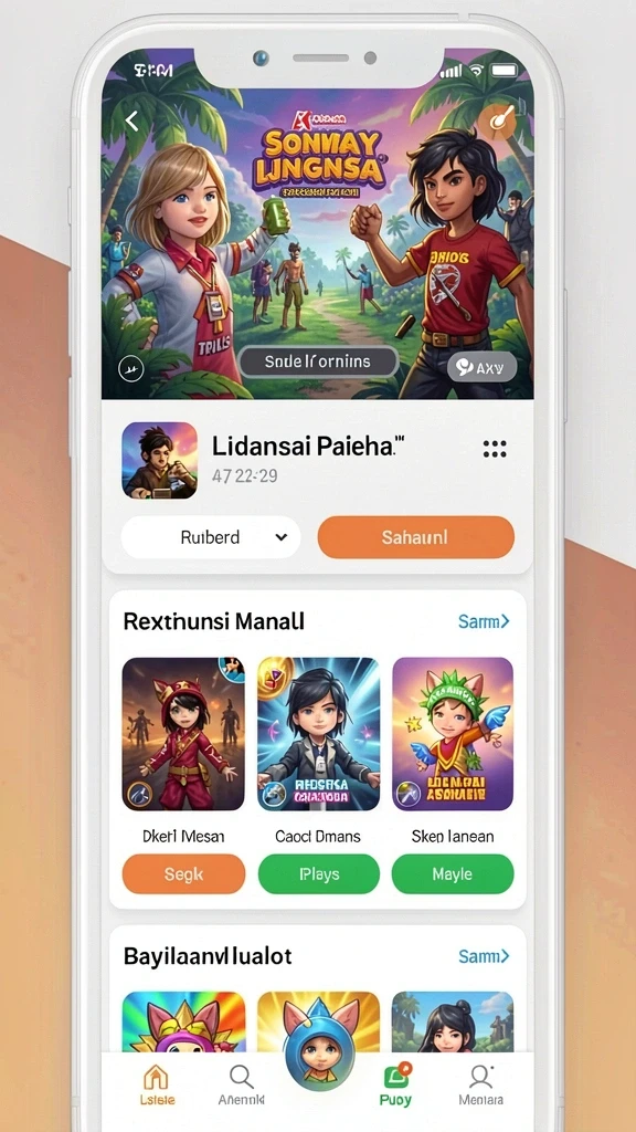 Screenshot menunjukkan mode permainan yang berbeda.