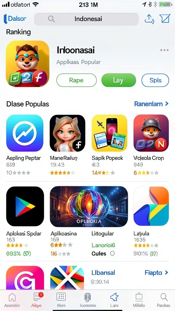 Menu upgrade karakter yang intuitif.