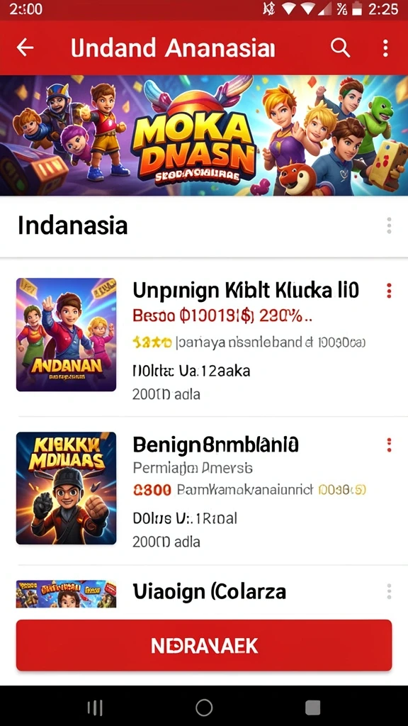 Tangkapan layar menunjukkan salah satu mode permainan yang tersedia.